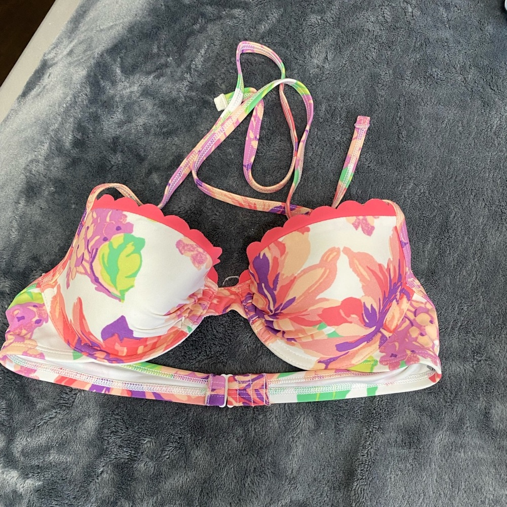 Aerie floral push up bikini top